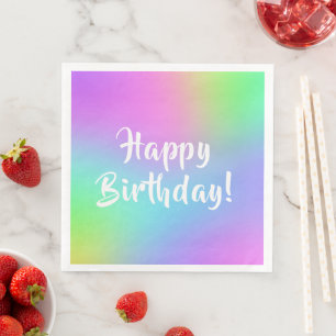Multicolor Pastel Birthday Plates Napkin