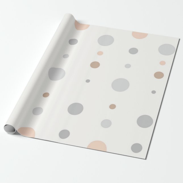 Multicolor Pastel Polka Dots  Wrapping Paper (Unrolled)