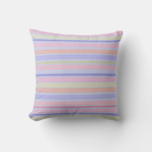 Multicolor pastel stripes cushion