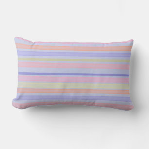 Multicolor pastel stripes lumbar cushion