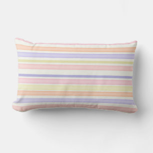 Multicolor pastel stripes lumbar cushion