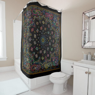 Multicolor pattern shower curtain