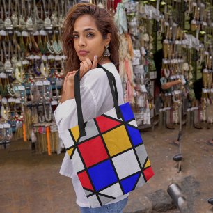 Multicolor pattern tote bag