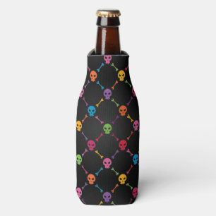 Multicolor pattern with skulls bottle cooler