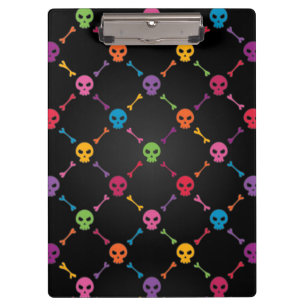 Multicolor pattern with skulls clipboard
