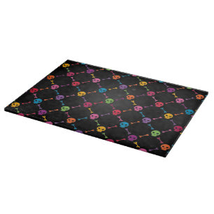 Multicolor pattern with skulls cutting board