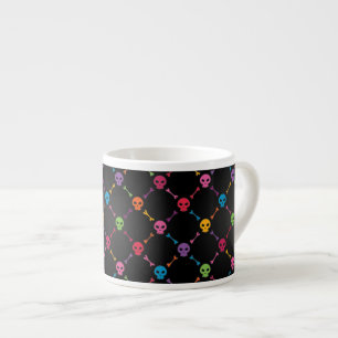 Multicolor pattern with skulls espresso cup