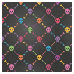 Multicolor pattern with skulls fabric