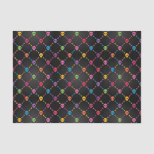 Multicolor pattern with skulls tissue paper