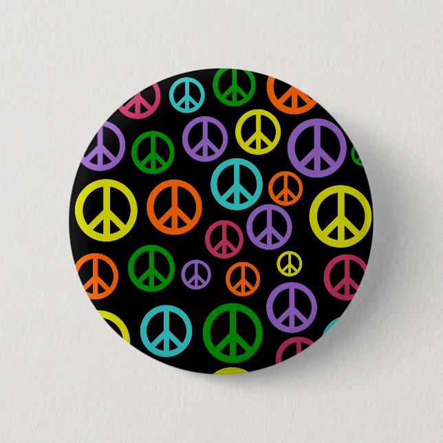 Multicolor Peace Signs 6 Cm Round Badge (Front)