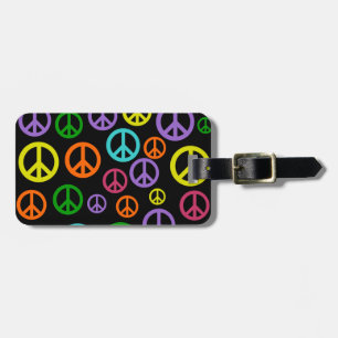 Multicolor Peace Signs Luggage Tag