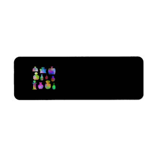 Multicolor Perfume Bottles. Return Address Label