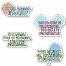 Multicolor Pickleball Player Colourful Sticker Pac