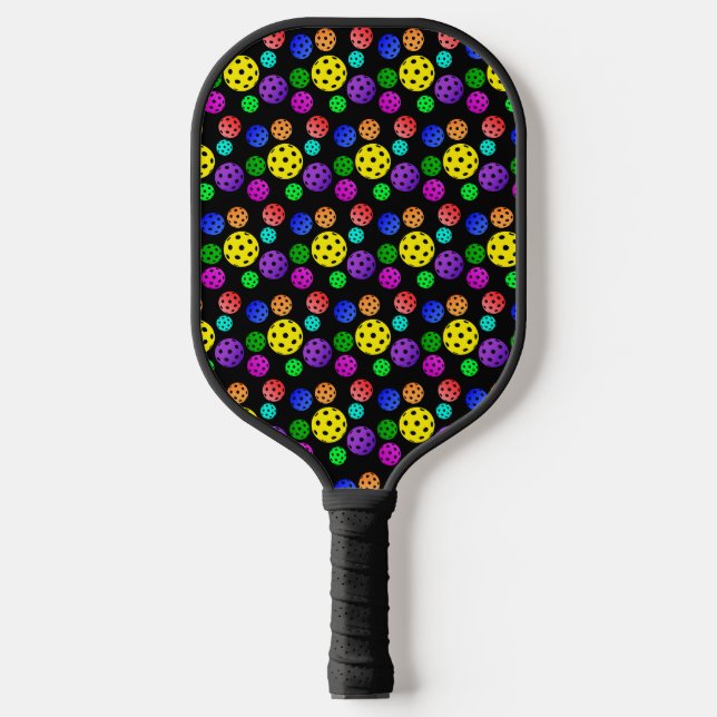 Multicolor Pickleballs Pop Art  Pickleball Paddle (Front)