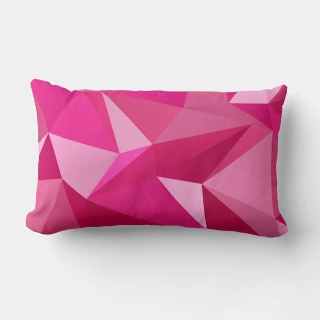 Multicolor Pink Geometrical Shapes Lumbar Pillow (Front)