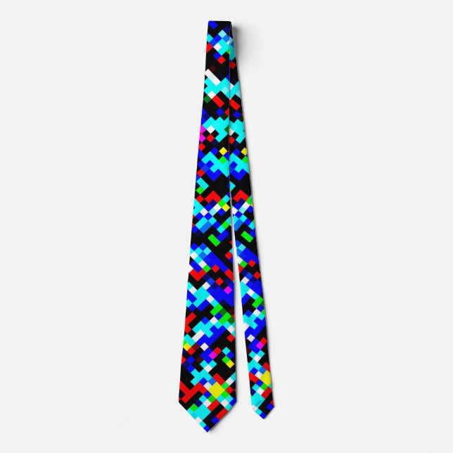 Multicolor Pixel Pattern Tie (Front)