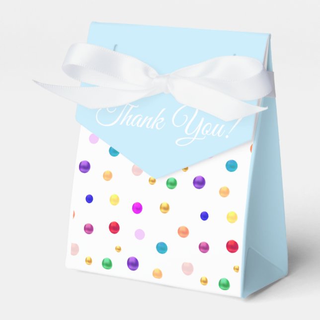 Multicolor Polka Dots Thank You Favour Box (Front Side)