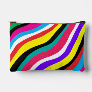 Multicolor Psychedelic Wavy Stripes Accessory Pouch