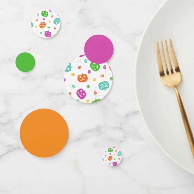 Multicolor Pumpkins Halloween Pattern Confetti (Group)
