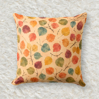 Multicolor Quaking Aspen Mosaic Watercolor Pattern Cushion