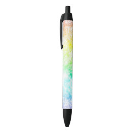 Multicolor Rainbow Clouds Customise or Stay Cloudy Black Ink Pen