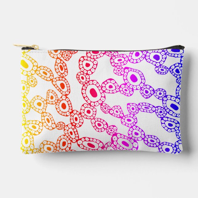 Multicolor Random Abstract Circle Blob Shapes Accessory Pouch (Front)