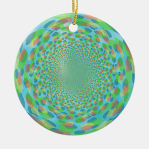 Multicolor Receding Design Ceramic Ornament