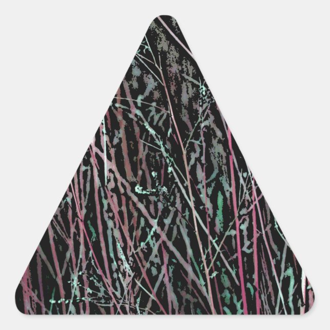 Multicolor Reeds in Pink and Green Triangle Sticker (Front)