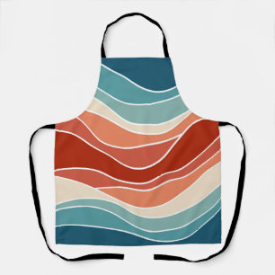 Multicolor retro style waves apron
