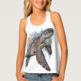 Multicolor sea turtle singlet