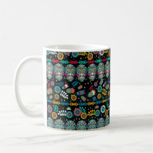 Multicolor seamless pattern. Boho style decorated Coffee Mug