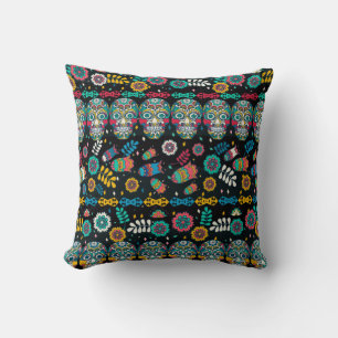 Multicolor seamless pattern. Boho style decorated Cushion