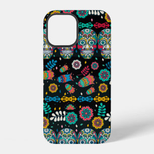 Multicolor seamless pattern. Boho style decorated iPhone 12 Case