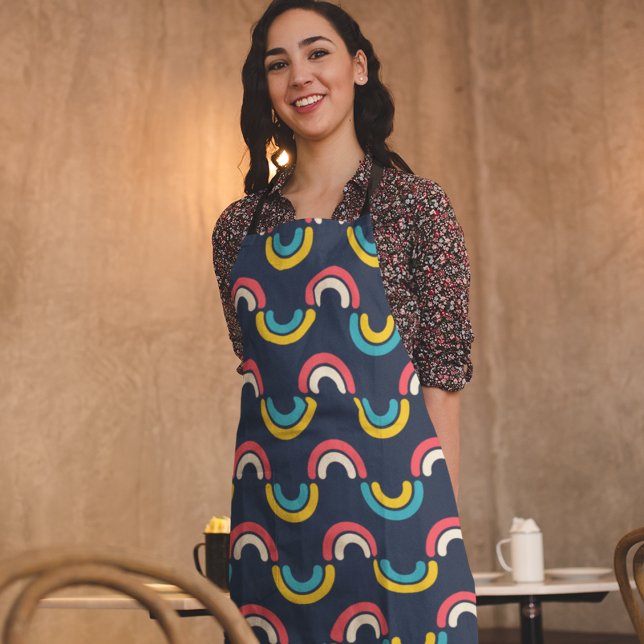 Multicolor semi-circle Pattern Apron (Apron)