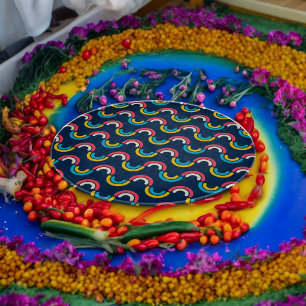 Multicolor semi-circle Pattern Cutting Board