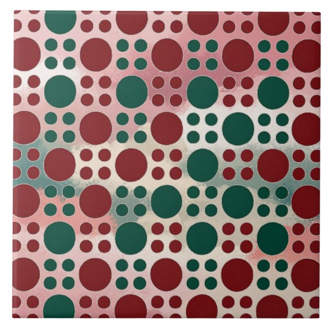 Multicolor shade Polka dot Ceramic Tile (Front)
