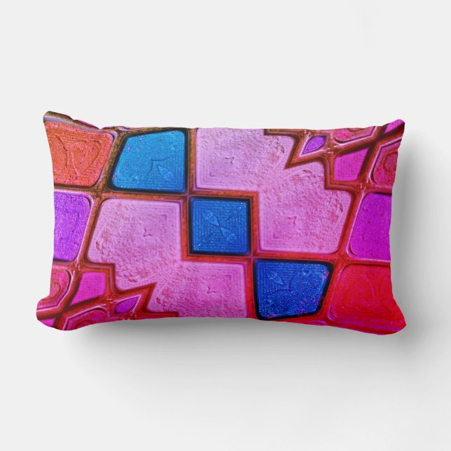 Multicolor Shades Pattern Lumbar Pillow (Front)