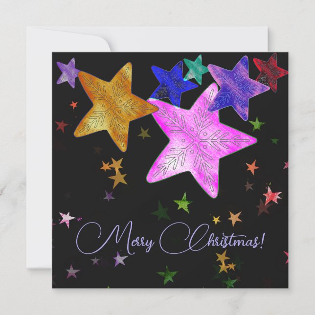 Multicolor shining stars- Merry Christmas! (Front)