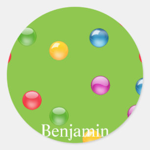 Multicolor Shiny Polkadot Confetti DIY Background Classic Round Sticker
