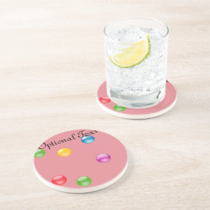Multicolor Shiny Polkadot Confetti DIY Background Coaster