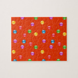 Multicolor Shiny Polkadot Confetti DIY Background Jigsaw Puzzle