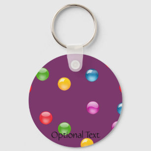 Multicolor Shiny Polkadot Confetti DIY Background Key Ring
