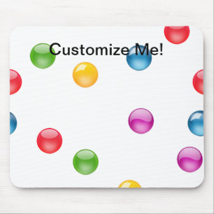 Multicolor Shiny Polkadot Confetti DIY Background Mouse Pad