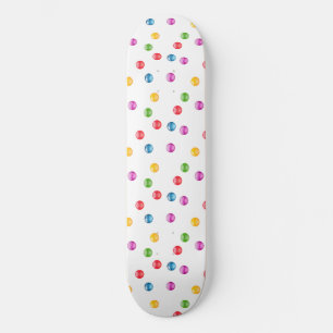 Multicolor Shiny Polkadot Confetti DIY Background Skateboard