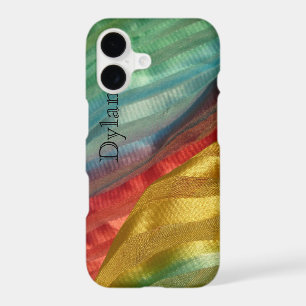 Multicolor Silk Fabric Photo with Name