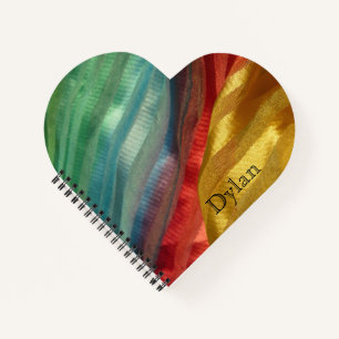 Multicolor Silk Fabric Photo with Name Notebook