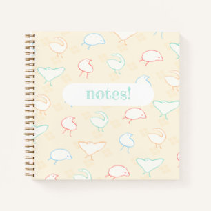 Multicolor Silly Birds Spiral Notebook