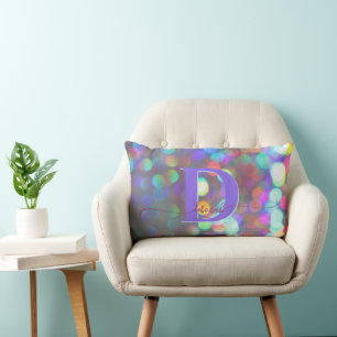 Multicolor Sparkles Desk Chair Lumbar Cushion