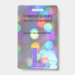 Multicolor Sparkles ID Badge