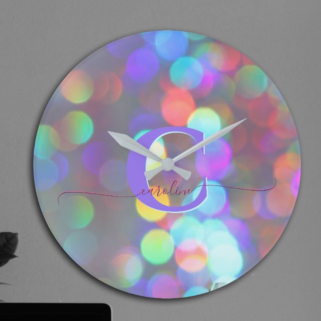 Multicolor Sparkles Large Clock (Creator Uploaded)